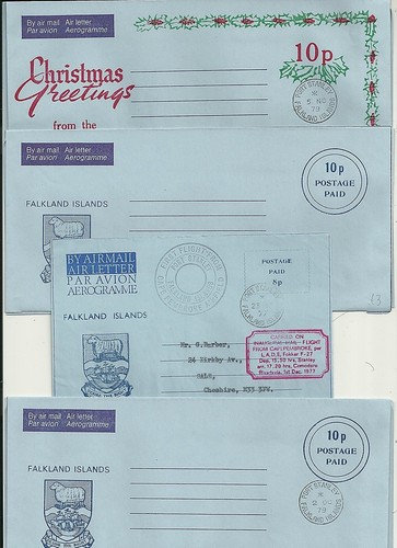 1977 lettere aeree isole - 1977/9, 4x