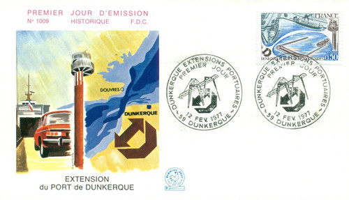 France 1977 fdc dunkirk port - france,